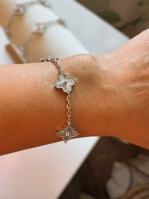 Classic Flower Silver Bracelet