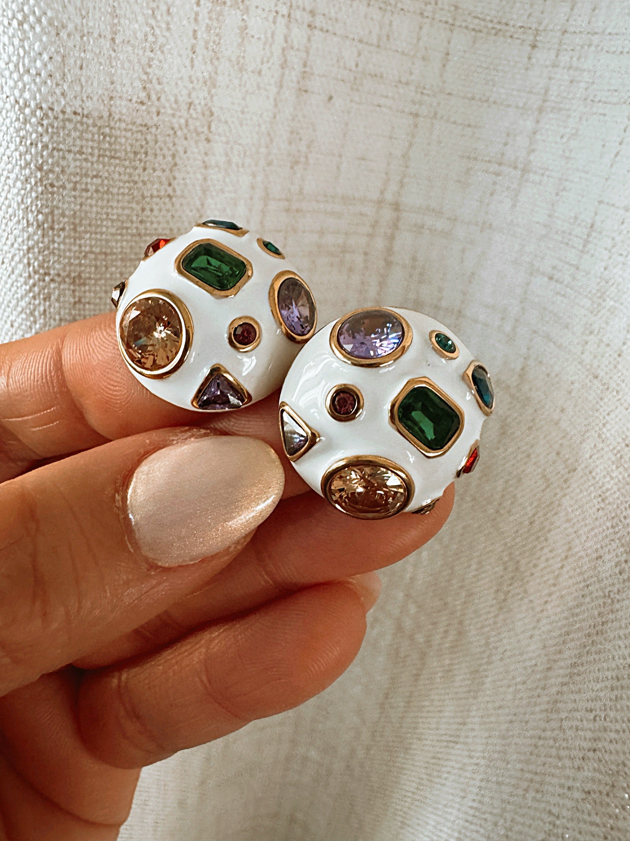 Mosaic Multi Color Stone Earrings