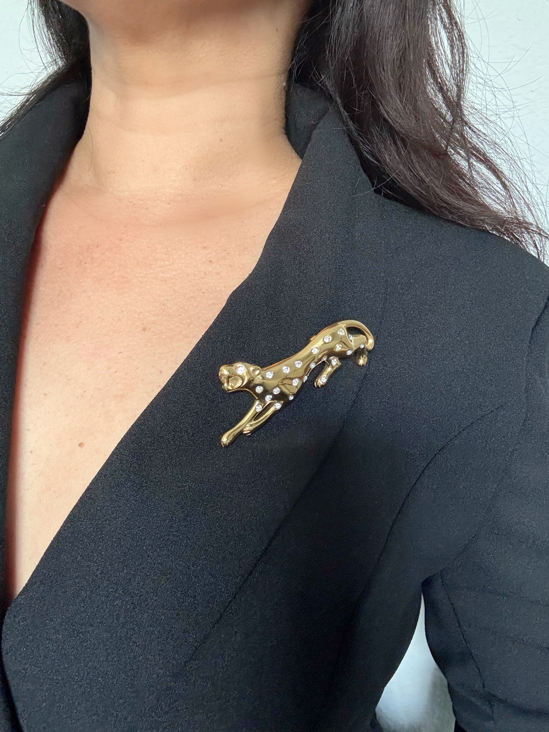 Cheetah Rhinestone Brooch