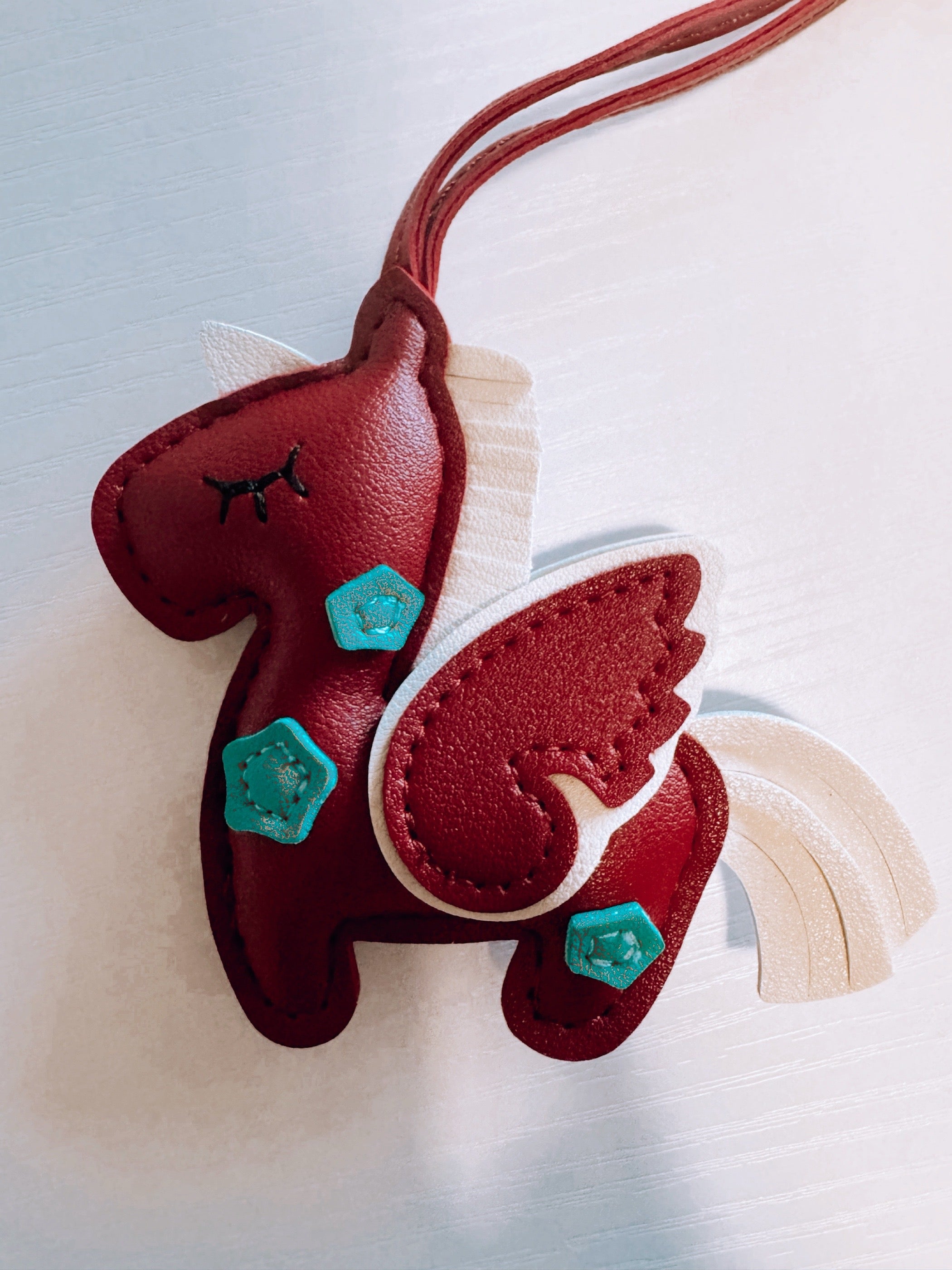 Red Unicorn Charm Bag