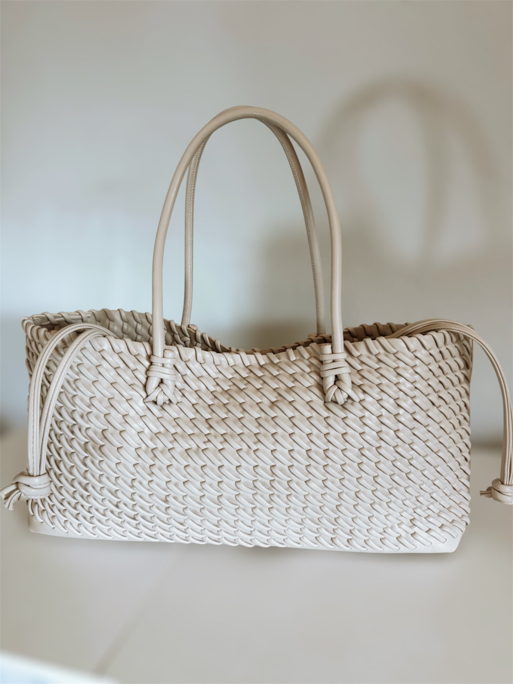 Daily Chic Woven Tote White