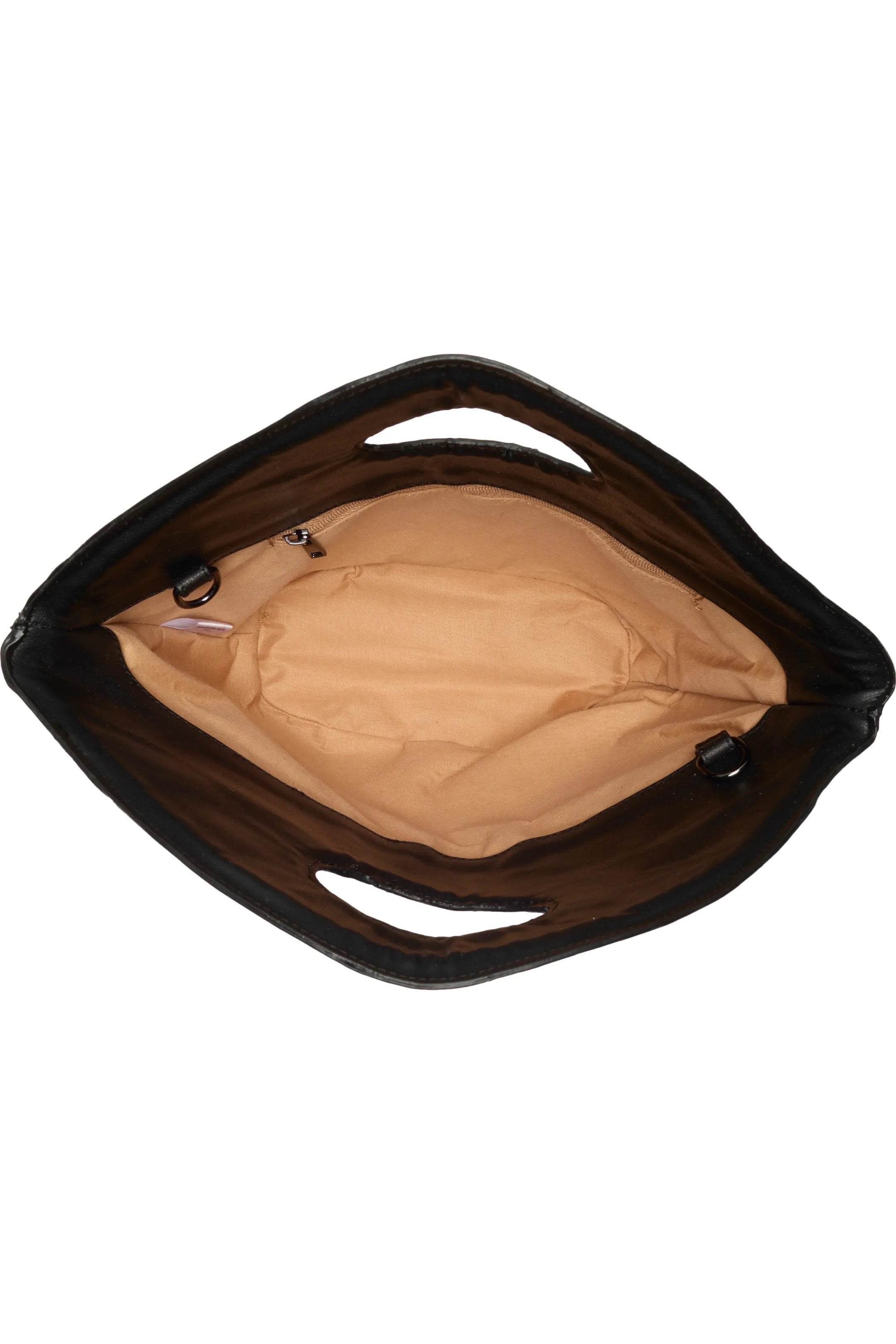 Flared Cutout Handle Straw Bag