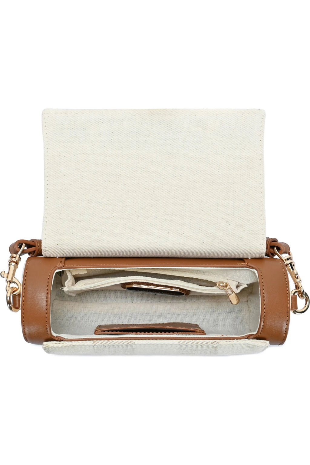 Striped Mini Canvas Shoulder Bag