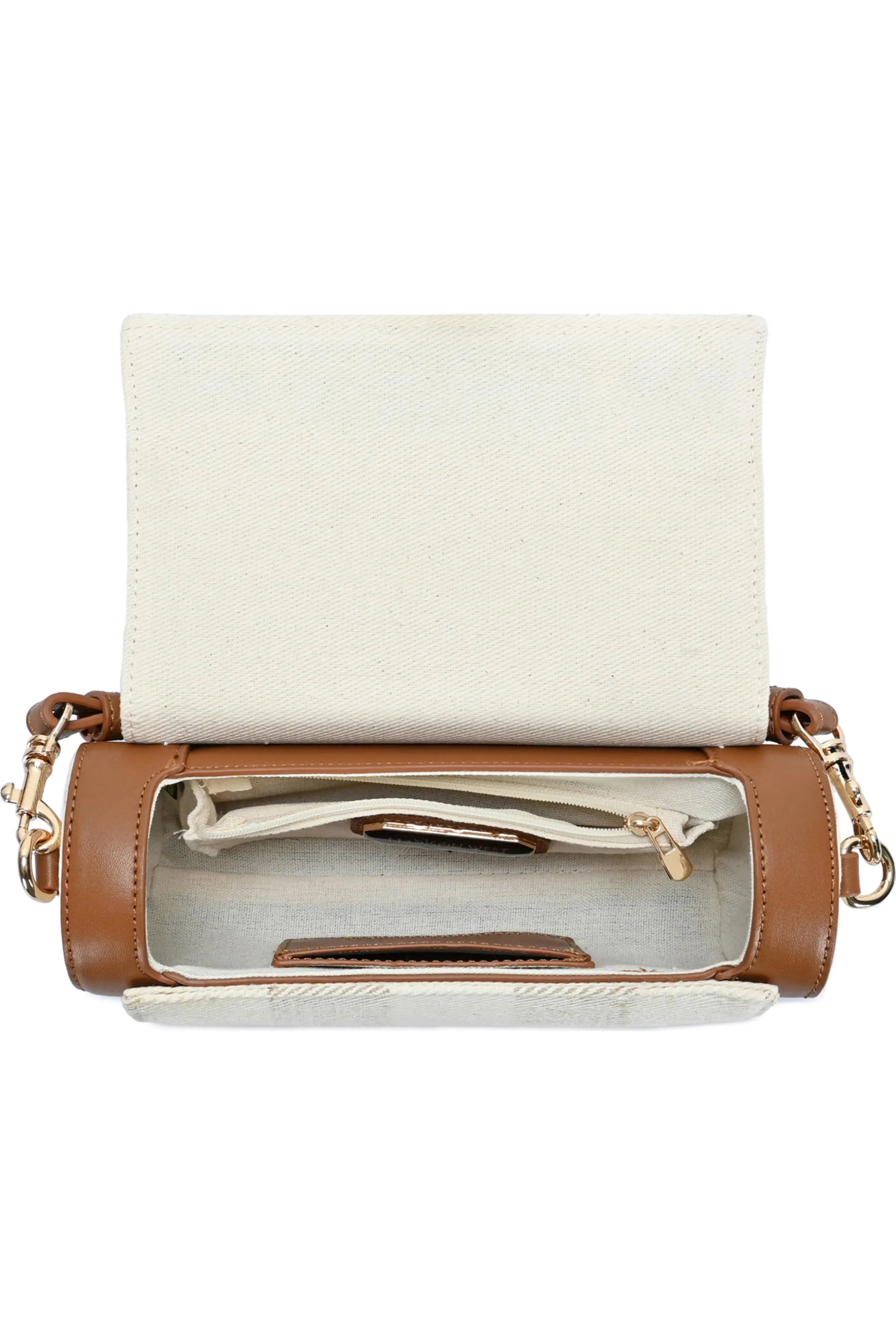 Striped Mini Canvas Shoulder Bag