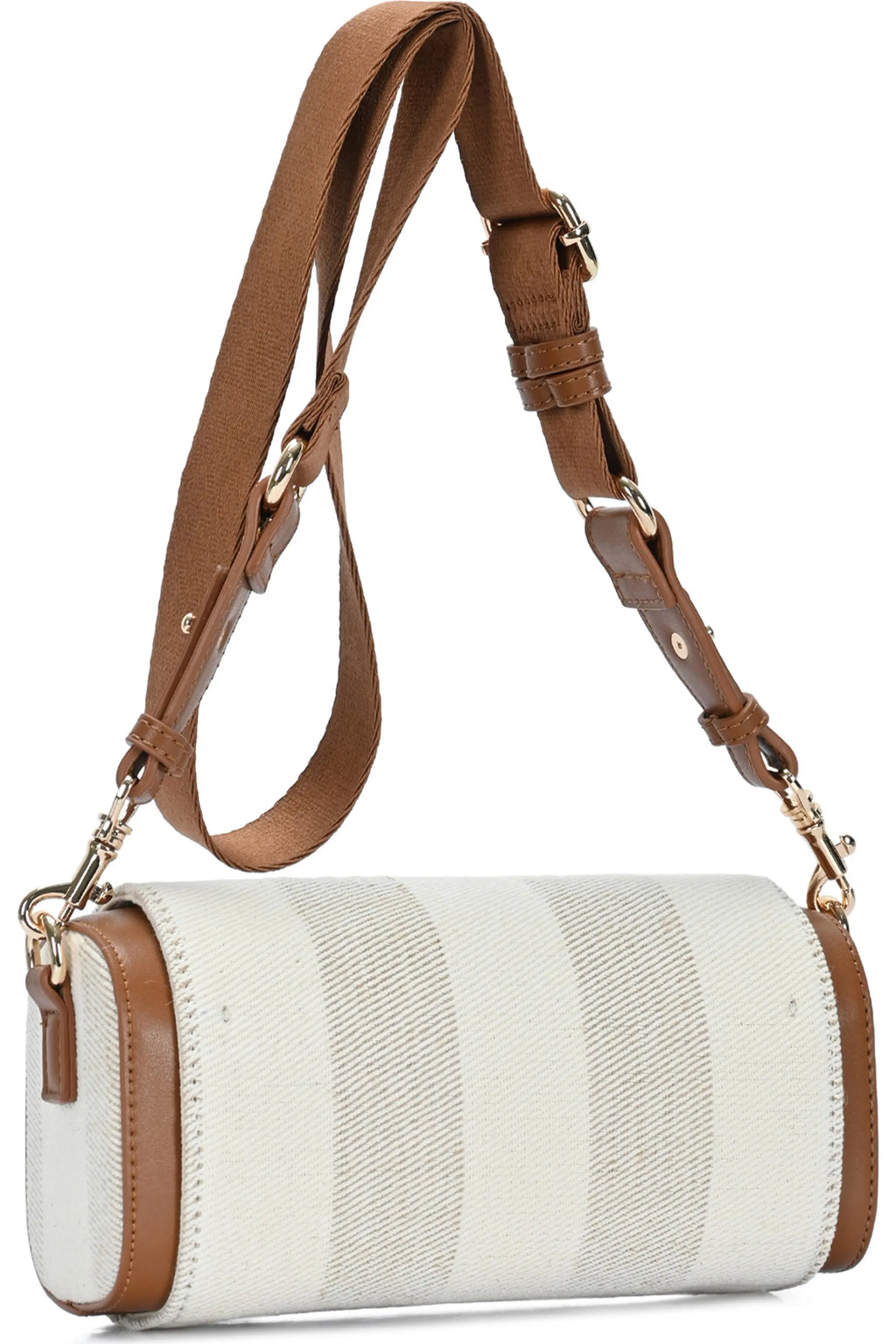 Striped Mini Canvas Shoulder Bag