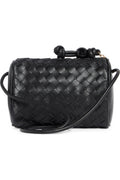 Woven Faux Leather Crossbody Bag