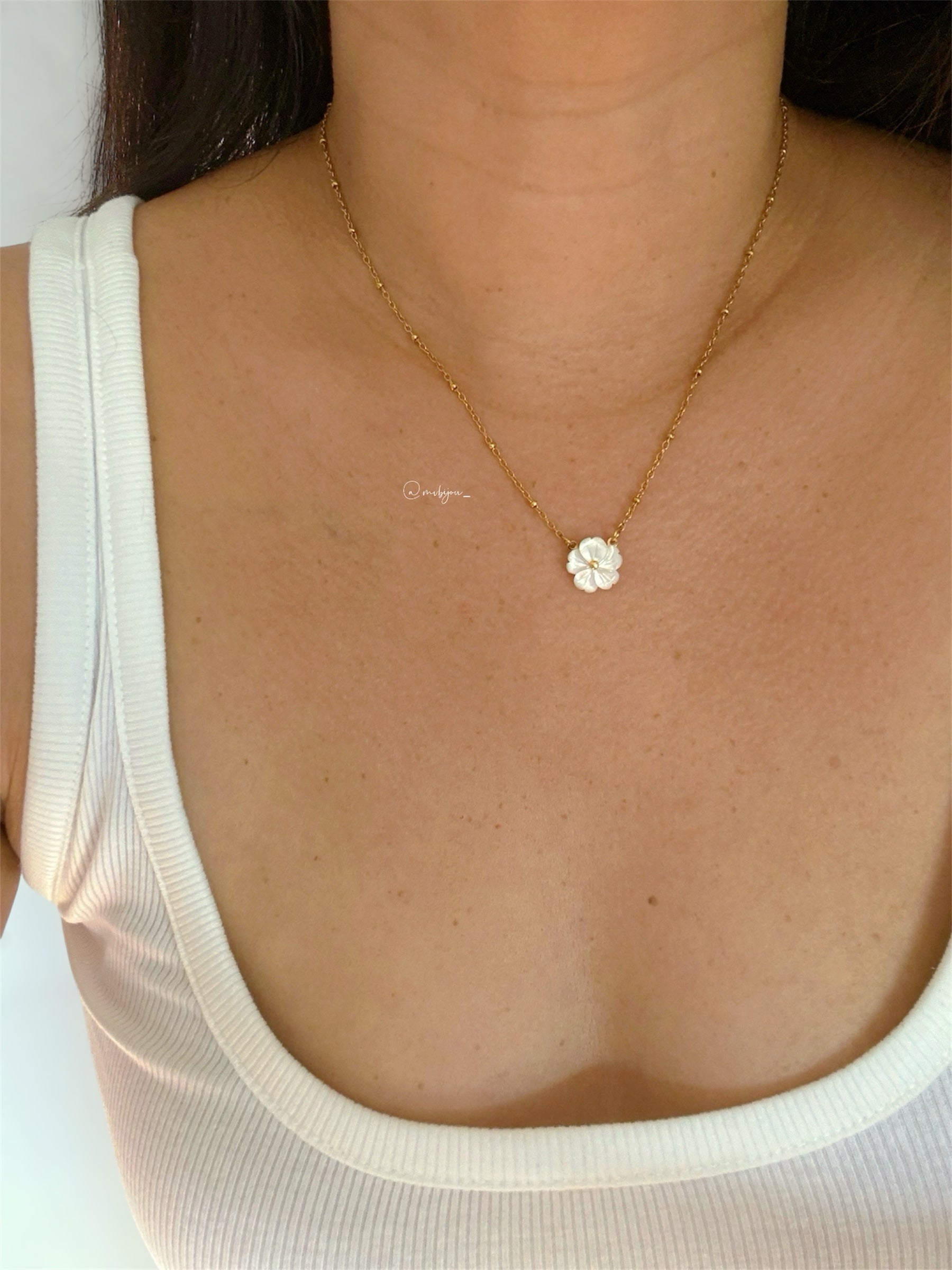 Mini Sampaguita Pearl Flower Necklace