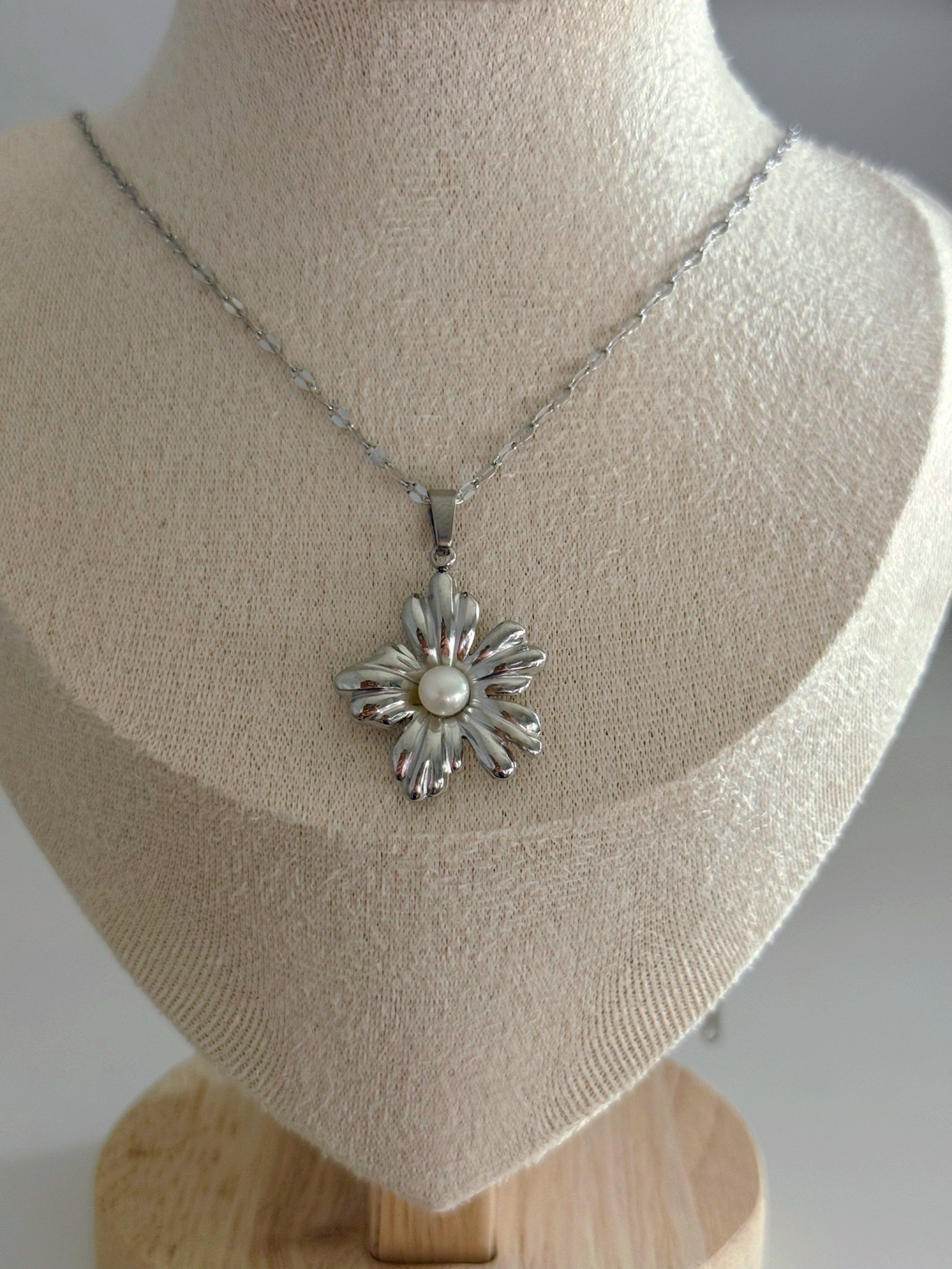 Sampaguita Pearl Silver Necklace